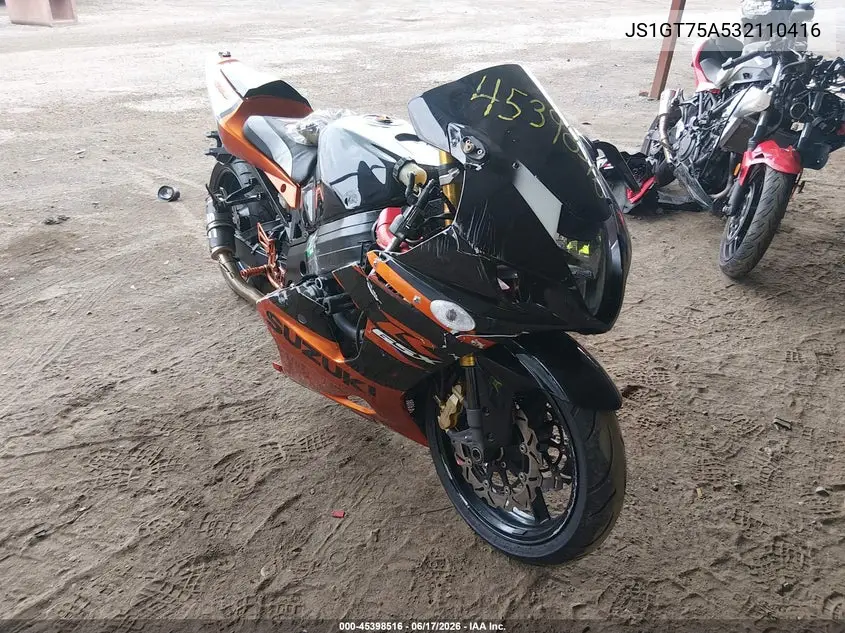 2003 Suzuki Gsx-R1000 VIN: JS1GT75A532110416 Lot: 45398516