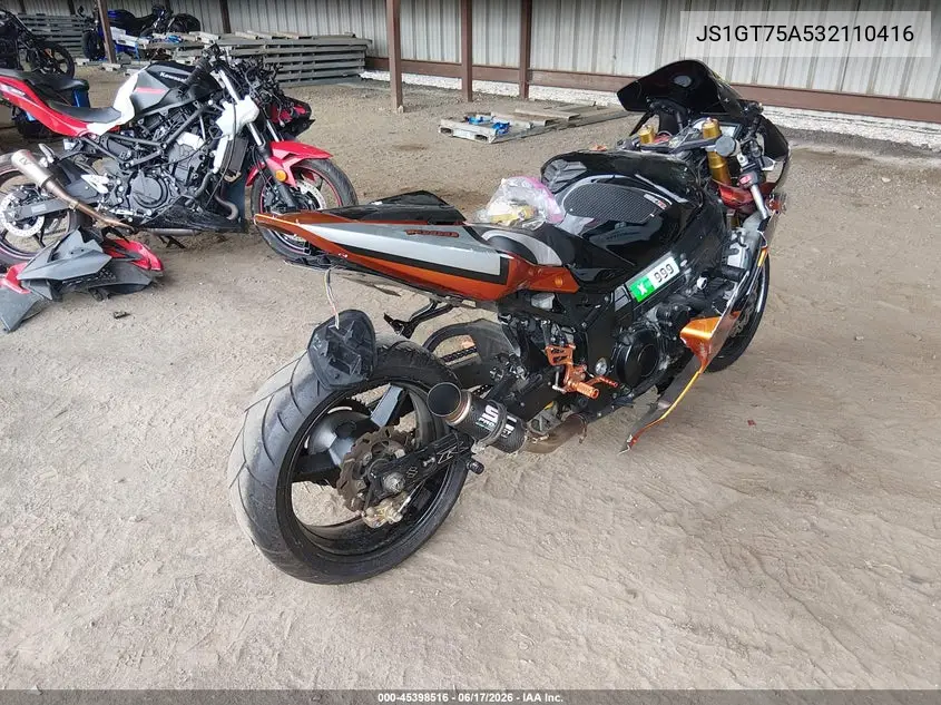 2003 Suzuki Gsx-R1000 VIN: JS1GT75A532110416 Lot: 45398516