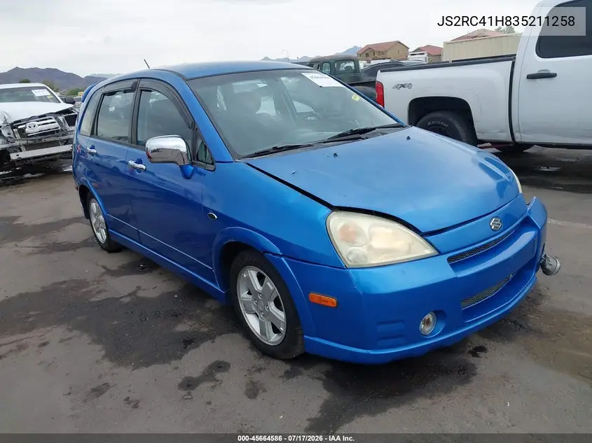 2003 Suzuki Aerio Sx VIN: JS2RC41H835211258 Lot: 45664586