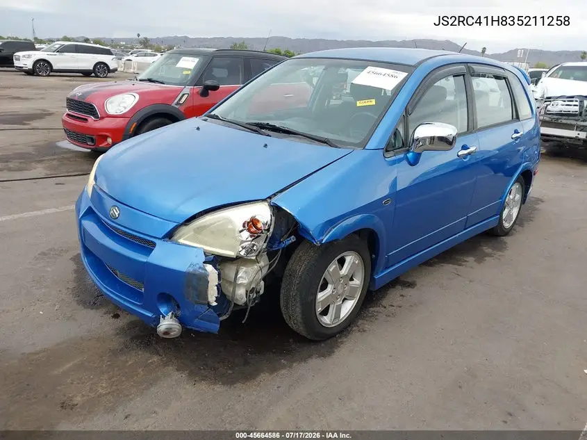 2003 Suzuki Aerio Sx VIN: JS2RC41H835211258 Lot: 45664586