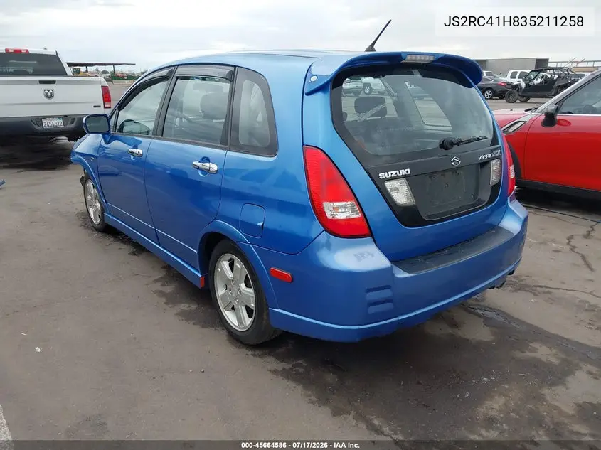 2003 Suzuki Aerio Sx VIN: JS2RC41H835211258 Lot: 45664586