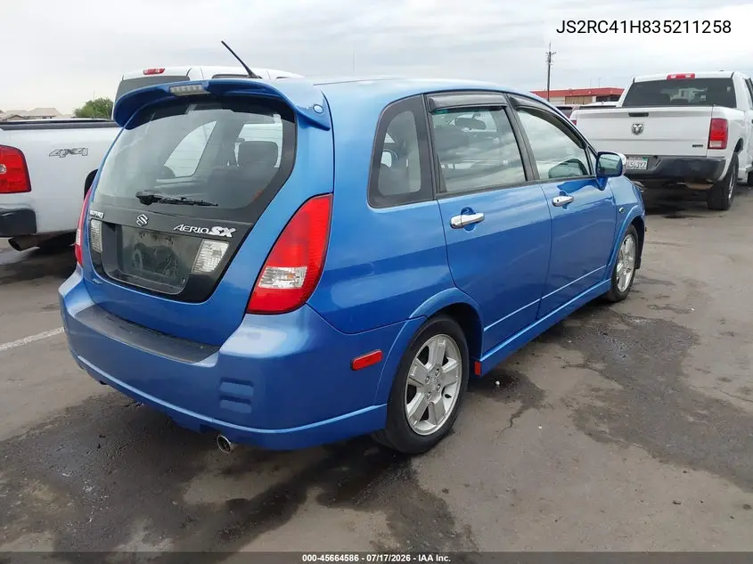 2003 Suzuki Aerio Sx VIN: JS2RC41H835211258 Lot: 45664586
