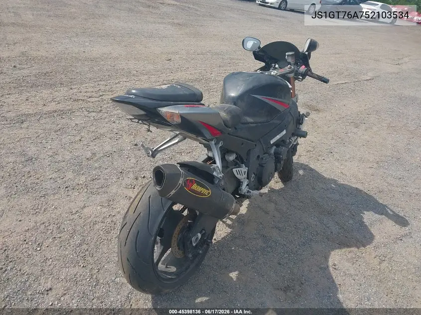2005 Suzuki Gsx-R1000 VIN: JS1GT76A752103534 Lot: 45398136