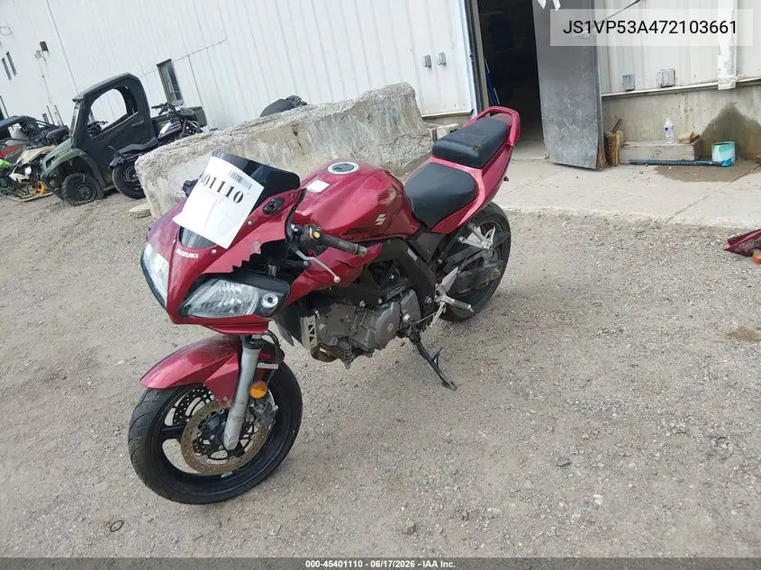 2007 Suzuki Sv650 VIN: JS1VP53A472103661 Lot: 45401110