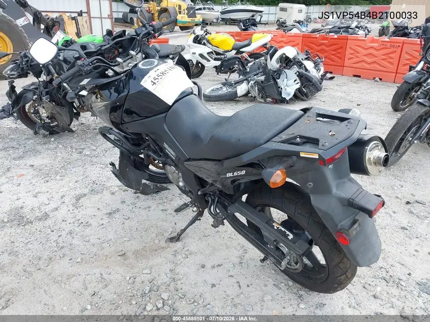 2011 Suzuki Dl650 A VIN: JS1VP54B4B2100033 Lot: 45585101