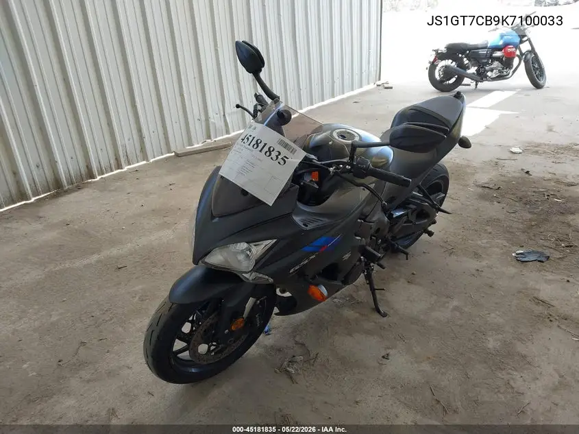 2019 Suzuki Gsx-S1000F A VIN: JS1GT7CB9K7100033 Lot: 45181835