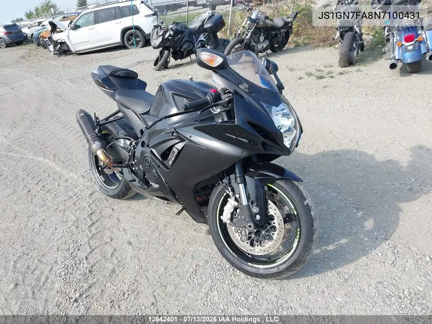 2022 Suzuki Gsx-R600 VIN: JS1GN7FA8N7100431 Lot: 12642401