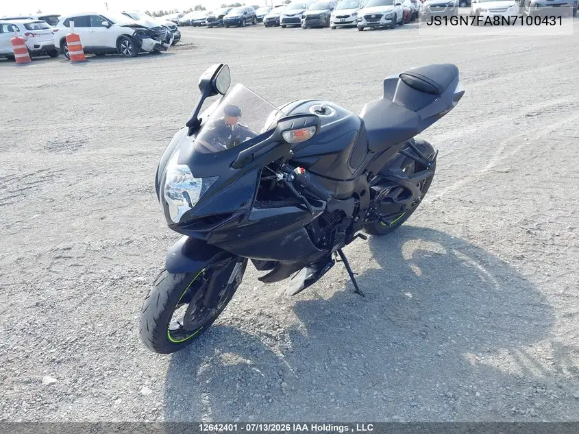 2022 Suzuki Gsx-R600 VIN: JS1GN7FA8N7100431 Lot: 12642401