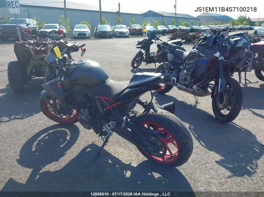2025 Suzuki Gsx800 R VIN: JS1EM11B4S7100218 Lot: 12658810