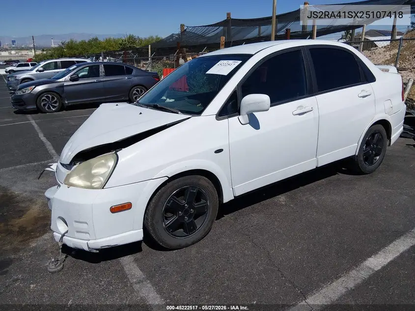 2002 Suzuki Aerio Gs/S VIN: JS2RA41SX25107418 Lot: 45222517