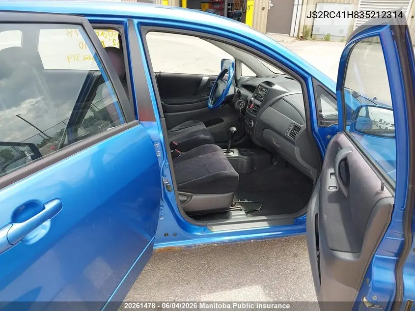 2003 Suzuki Aerio Sx VIN: JS2RC41H835212314 Lot: 20261478