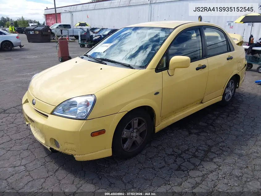 2003 Suzuki Aerio Gs/S VIN: JS2RA41S935152545 Lot: 45535982