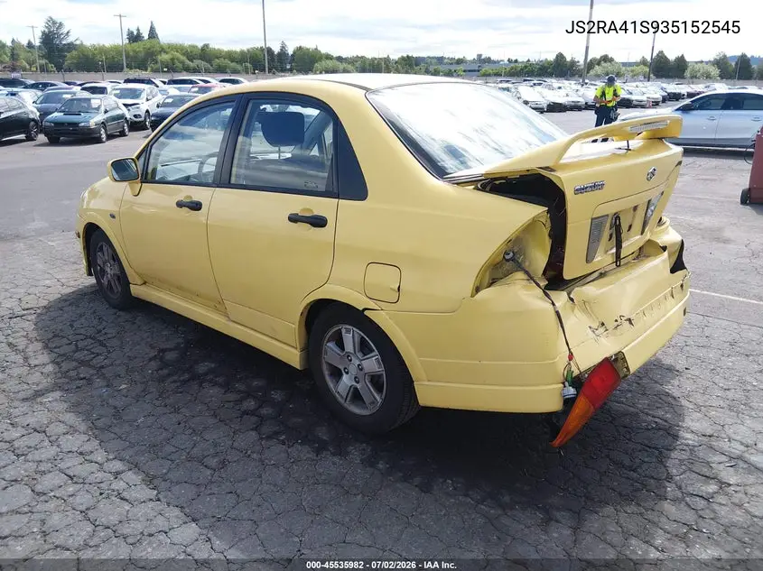2003 Suzuki Aerio Gs/S VIN: JS2RA41S935152545 Lot: 45535982