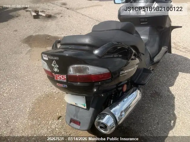 2011 Suzuki Burgman 650 Abs VIN: JS1CP51B9B2100122 Lot: 20267631