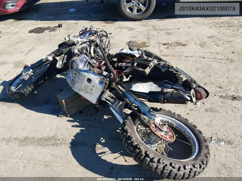 2016 Suzuki Dr-Z400 S VIN: JS1SK43AXG2100078 Lot: 45352203