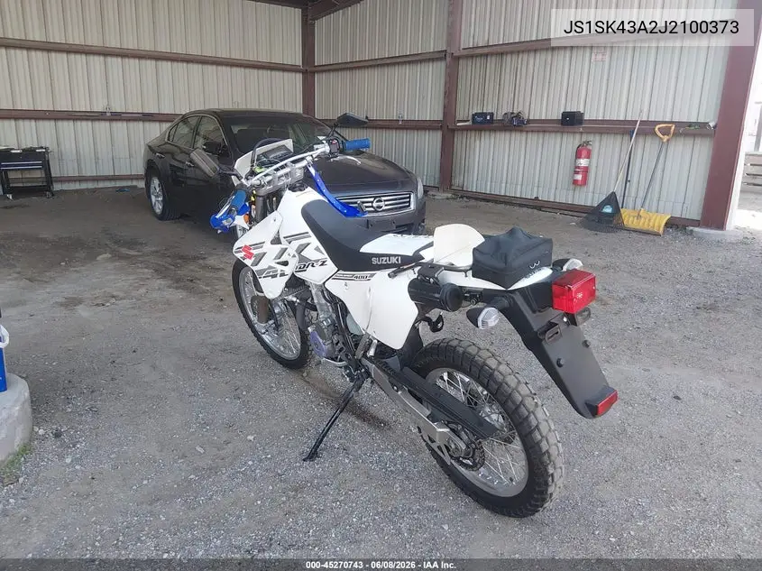 2018 Suzuki Dr-Z400 S VIN: JS1SK43A2J2100373 Lot: 45270743