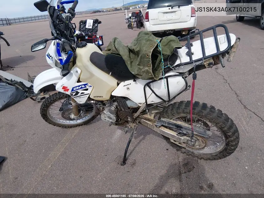 2019 Suzuki Dr-Z400 S VIN: JS1SK43A0K7100215 Lot: 45561185