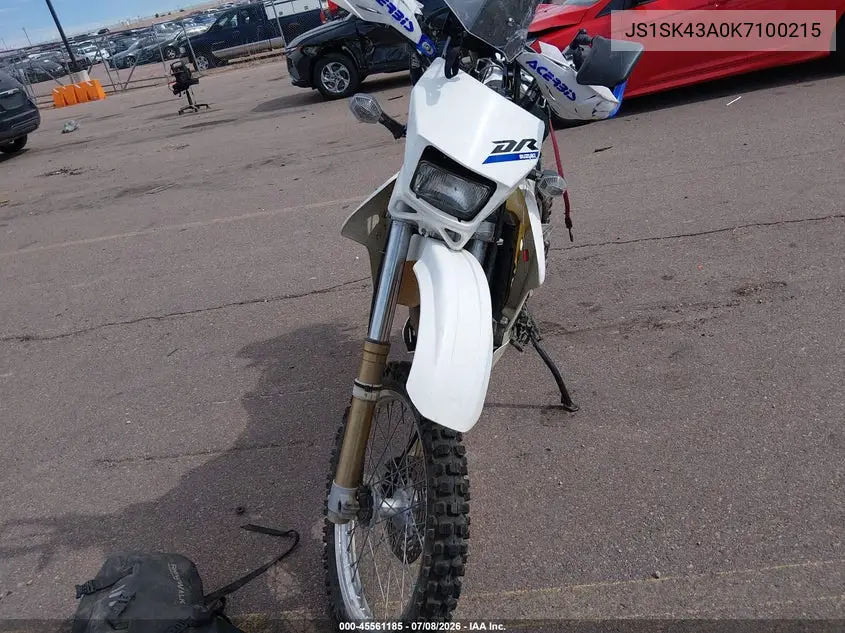 2019 Suzuki Dr-Z400 S VIN: JS1SK43A0K7100215 Lot: 45561185