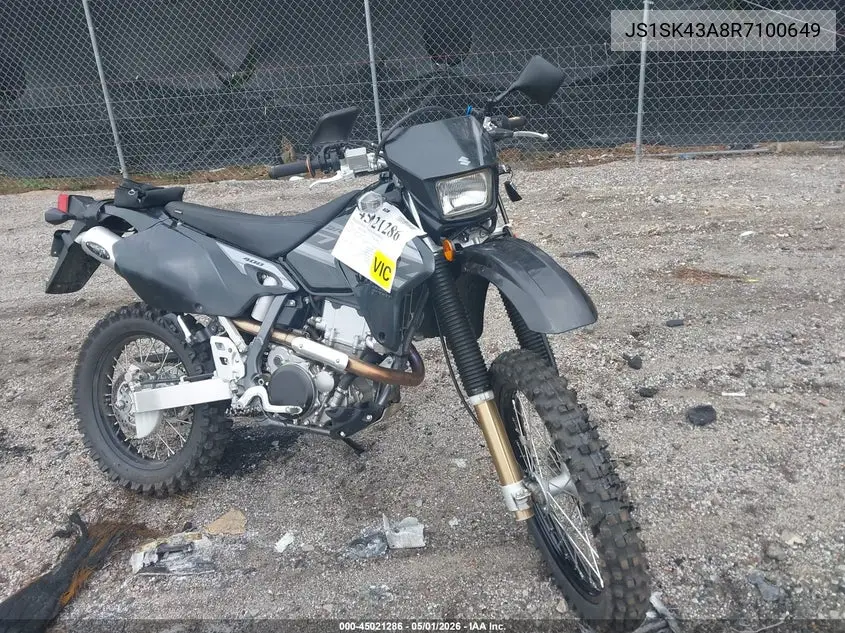 2024 Suzuki Dr-Z400 S VIN: JS1SK43A8R7100649 Lot: 45021286