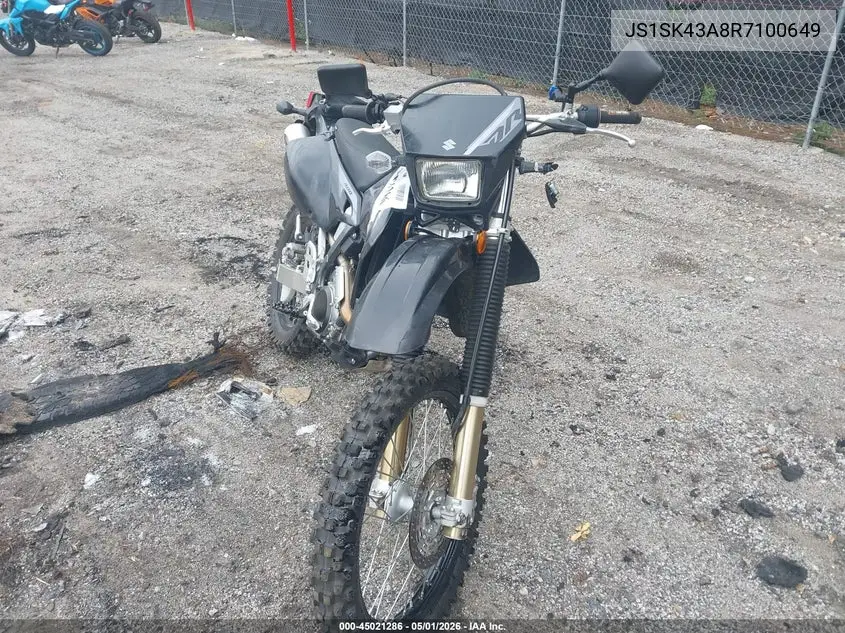 2024 Suzuki Dr-Z400 S VIN: JS1SK43A8R7100649 Lot: 45021286