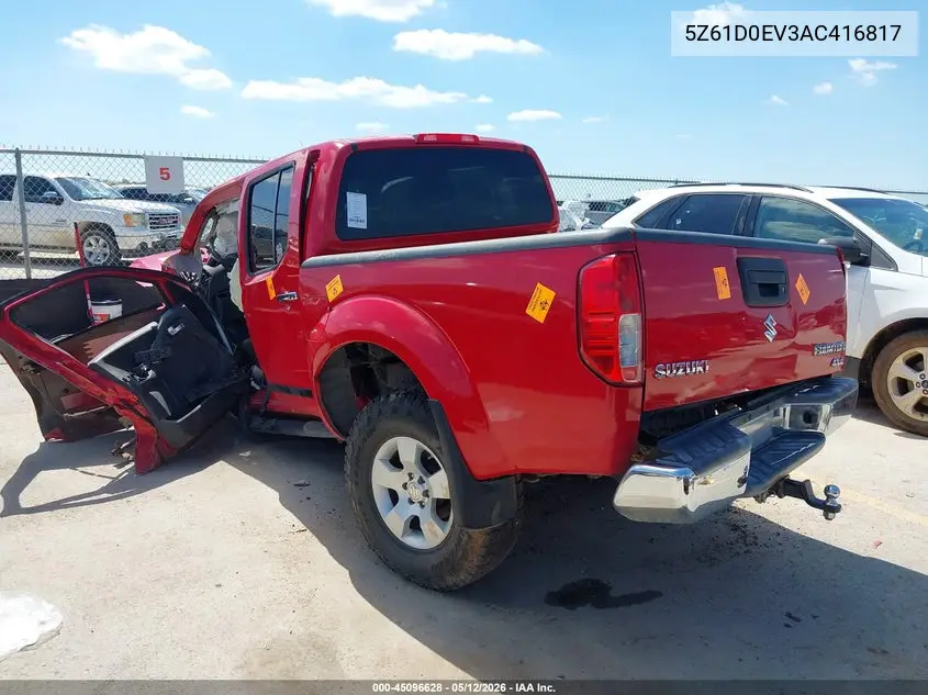 2010 Suzuki Equator Rmz-4 VIN: 5Z61D0EV3AC416817 Lot: 45096628