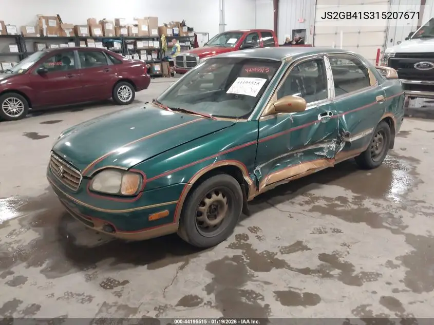 2001 Suzuki Esteem Gl/Glx/Glx+ VIN: JS2GB41S315207671 Lot: 44195515