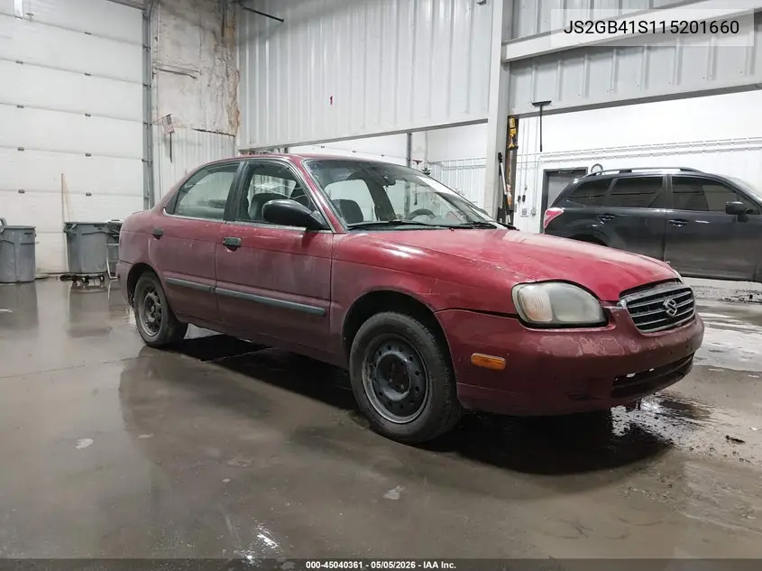 2001 Suzuki Esteem Gl/Glx/Glx+ VIN: JS2GB41S115201660 Lot: 45040361