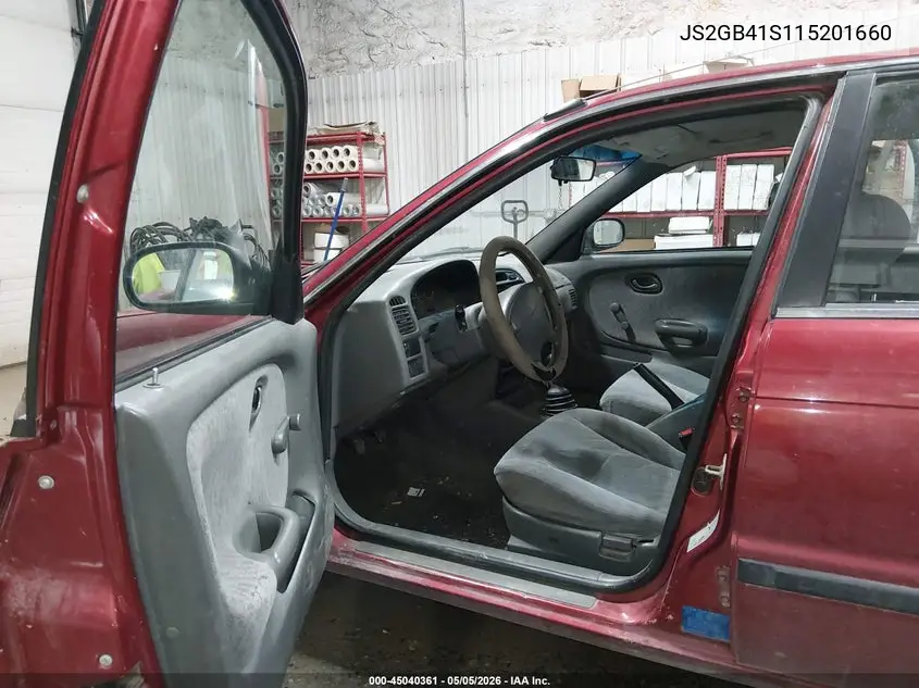 2001 Suzuki Esteem Gl/Glx/Glx+ VIN: JS2GB41S115201660 Lot: 45040361