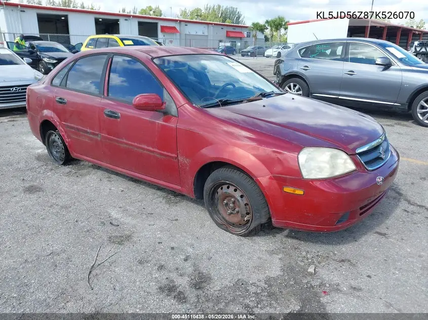 2007 Suzuki Forenza Convenience VIN: KL5JD56Z87K526070 Lot: 45110438