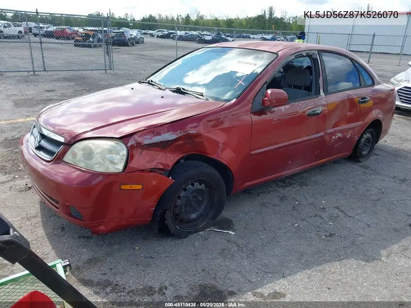 2007 Suzuki Forenza Convenience VIN: KL5JD56Z87K526070 Lot: 45110438