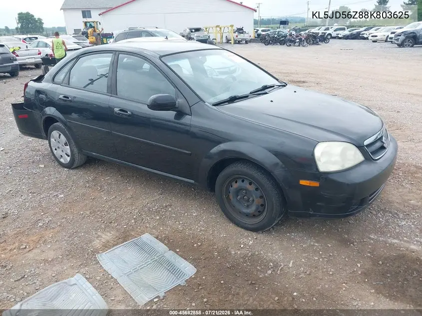 2008 Suzuki Forenza Convenience/Popular VIN: KL5JD56Z88K803625 Lot: 45682858