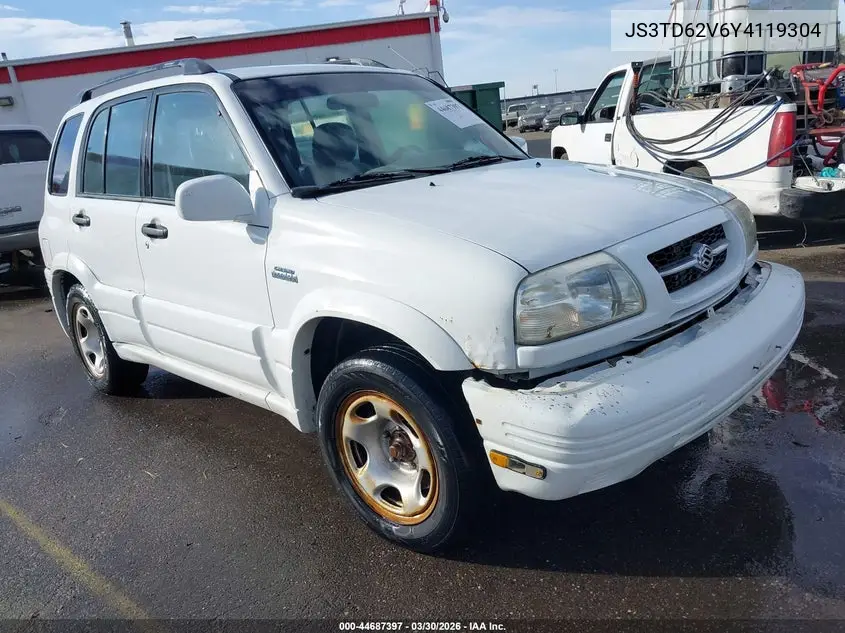 2000 Suzuki Grand Vitara Jlx/Jlx+/Limited VIN: JS3TD62V6Y4119304 Lot: 44687397