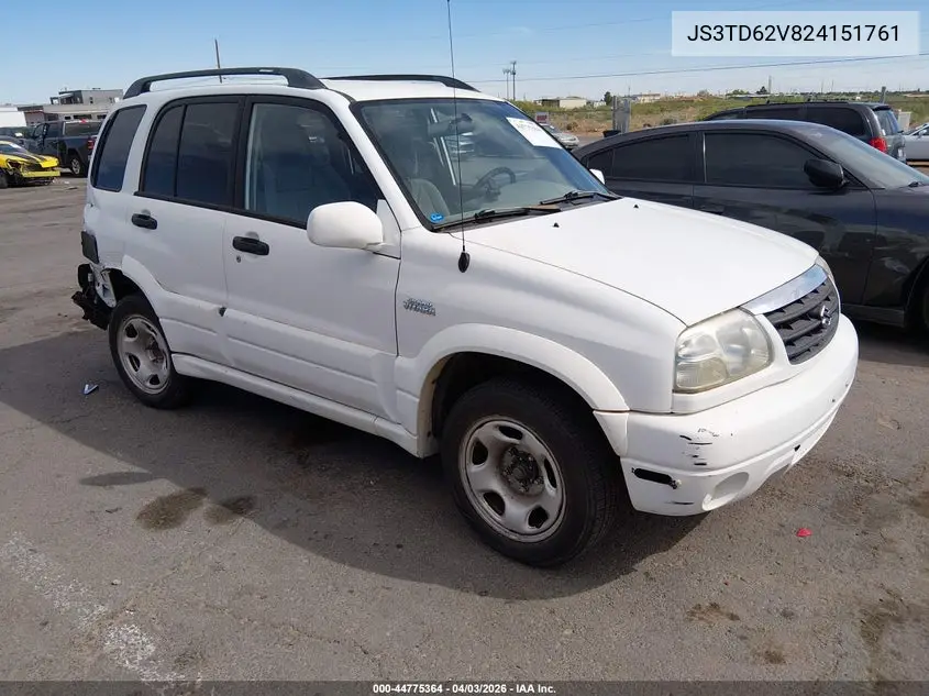 2002 Suzuki Grand Vitara Jlx/Limited VIN: JS3TD62V824151761 Lot: 44775364