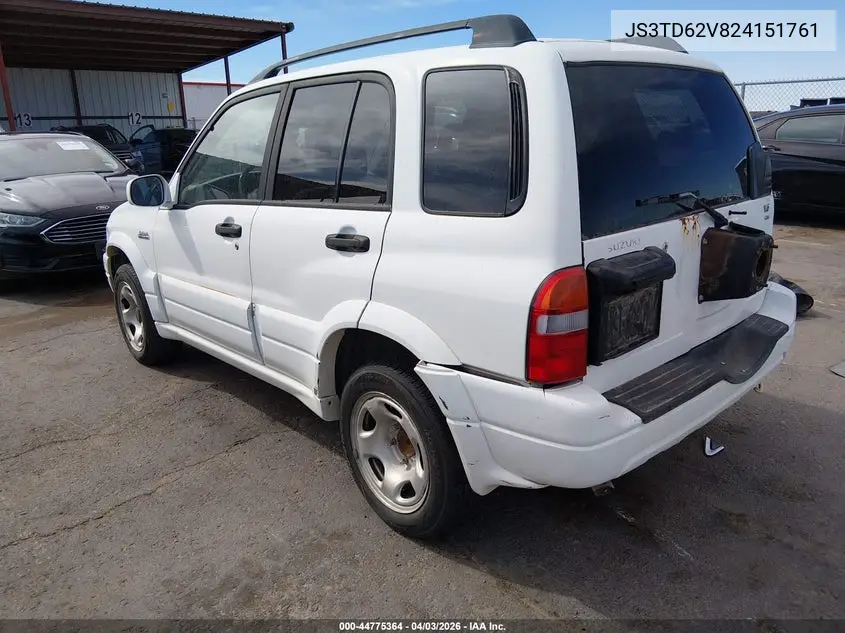 2002 Suzuki Grand Vitara Jlx/Limited VIN: JS3TD62V824151761 Lot: 44775364