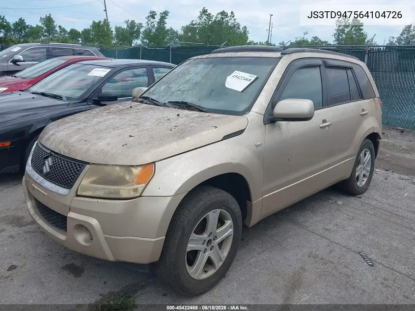 2006 Suzuki Grand Vitara Luxury VIN: JS3TD947564104726 Lot: 45422468