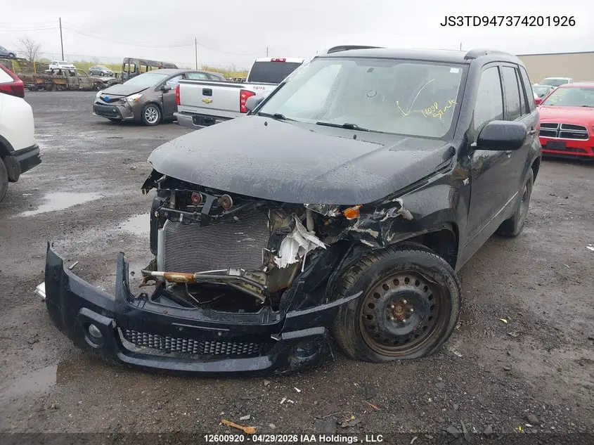 2007 Suzuki Grand Vitara Luxury VIN: JS3TD947374201926 Lot: 12600920