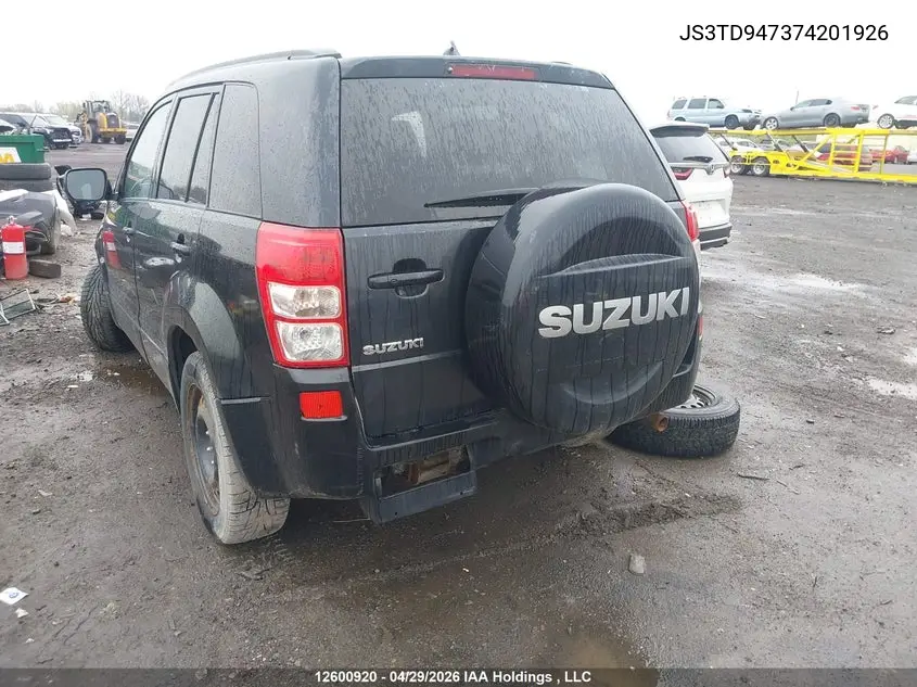 2007 Suzuki Grand Vitara Luxury VIN: JS3TD947374201926 Lot: 12600920