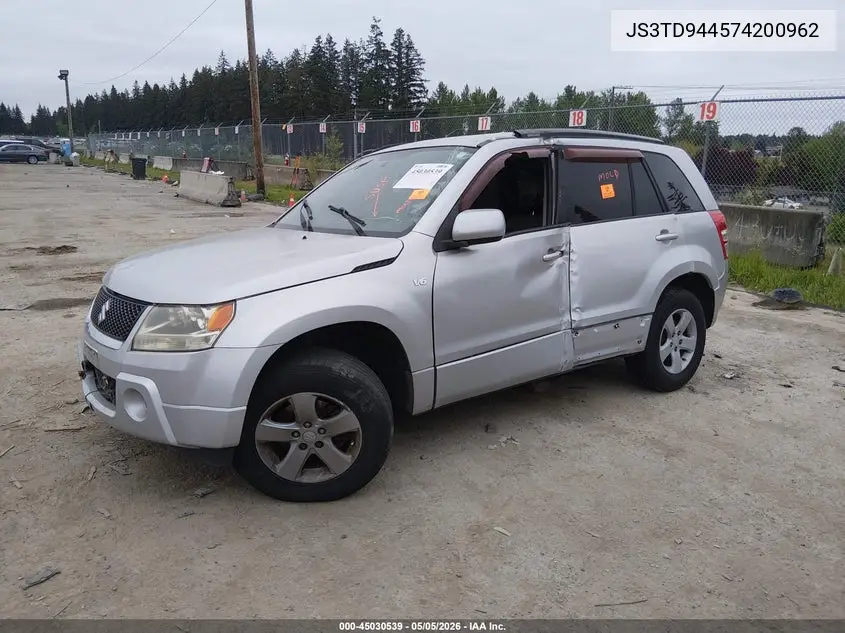 2007 Suzuki Grand Vitara Xsport VIN: JS3TD944574200962 Lot: 45030539