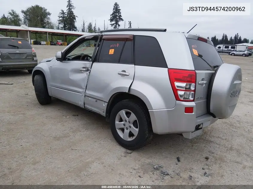 2007 Suzuki Grand Vitara Xsport VIN: JS3TD944574200962 Lot: 45030539