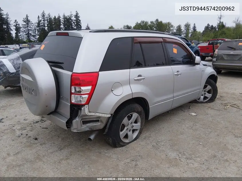 2007 Suzuki Grand Vitara Xsport VIN: JS3TD944574200962 Lot: 45030539