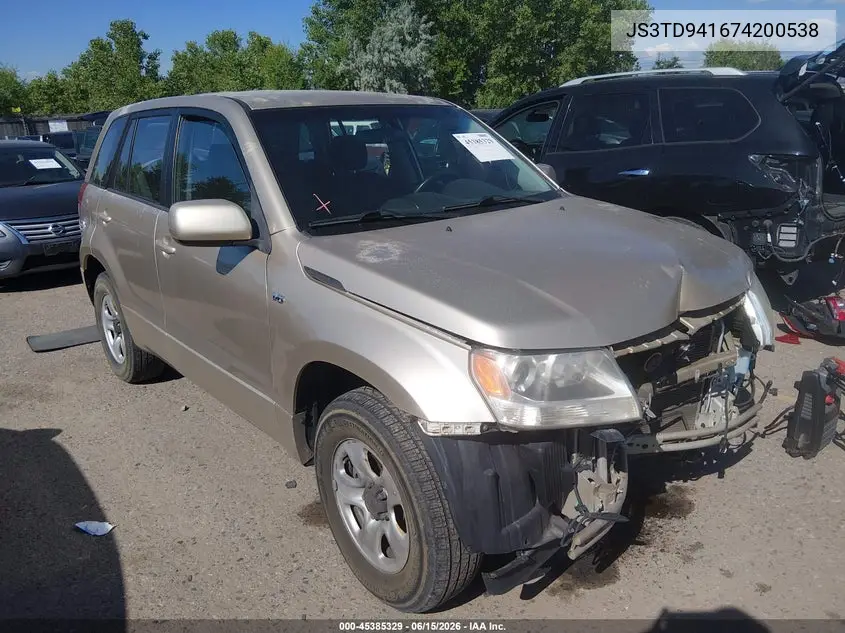 2007 Suzuki Grand Vitara VIN: JS3TD941674200538 Lot: 45385329