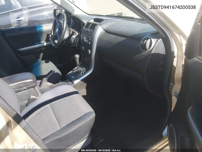 2007 Suzuki Grand Vitara VIN: JS3TD941674200538 Lot: 45385329
