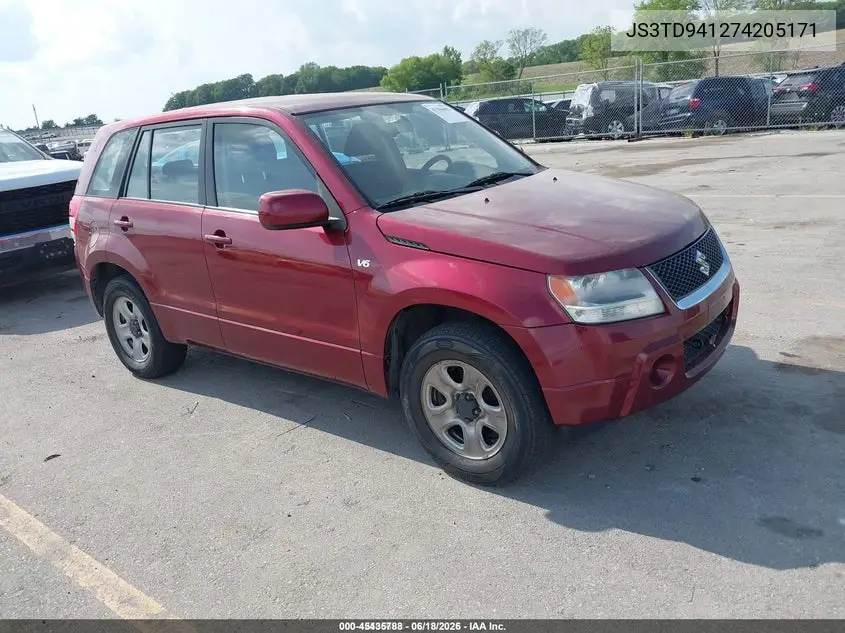 2007 Suzuki Grand Vitara VIN: JS3TD941274205171 Lot: 45435788