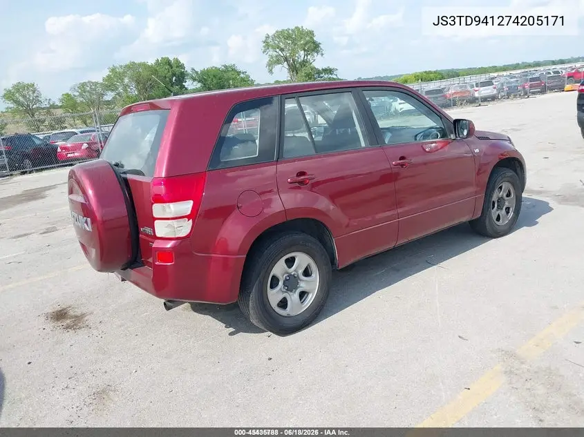 2007 Suzuki Grand Vitara VIN: JS3TD941274205171 Lot: 45435788