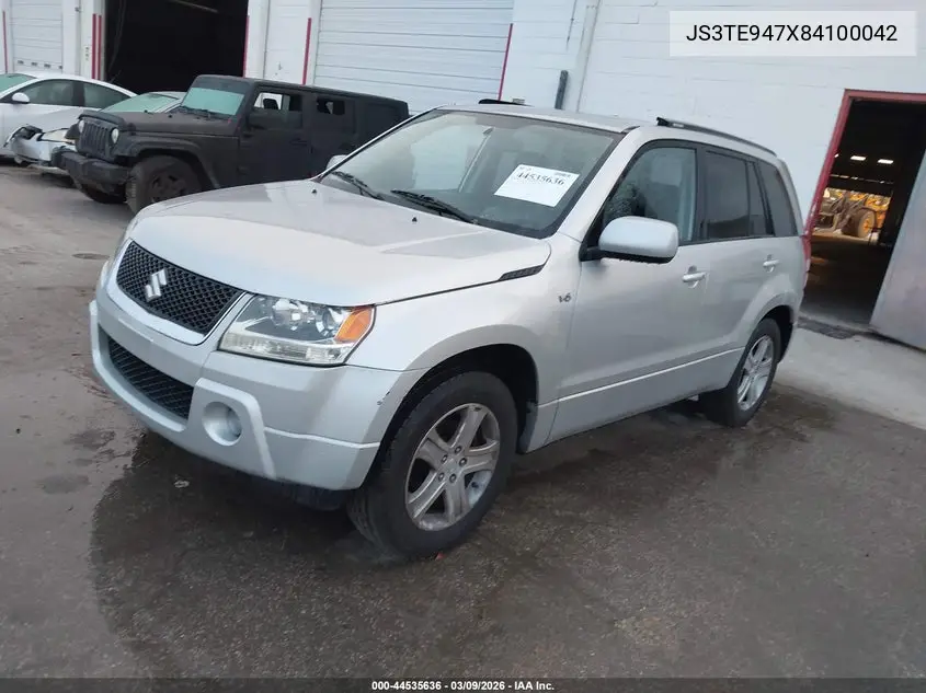 2008 Suzuki Grand Vitara Luxury VIN: JS3TE947X84100042 Lot: 44535636