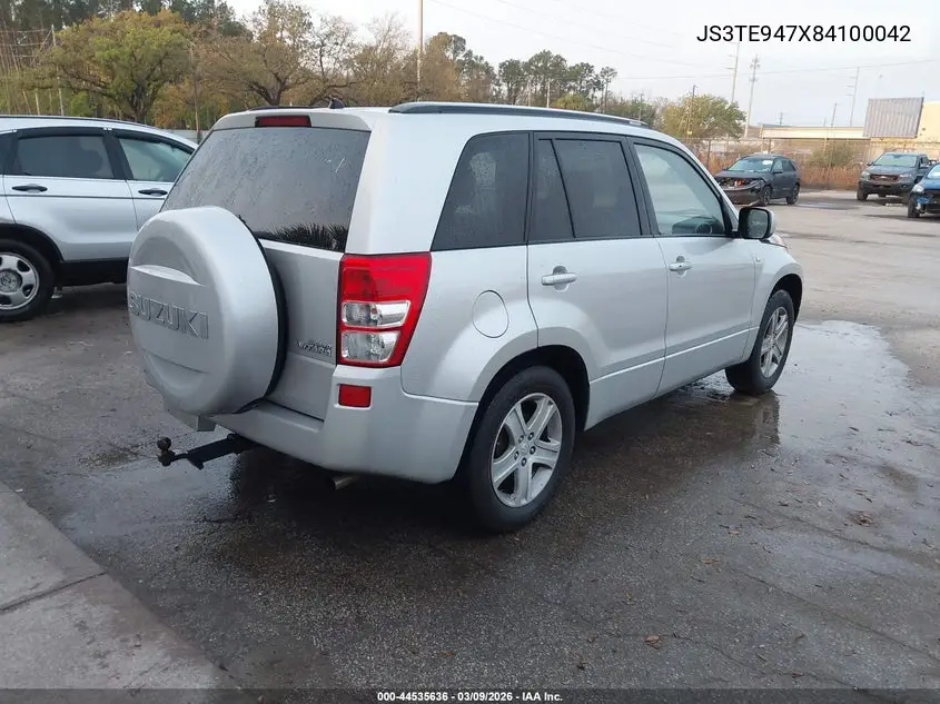2008 Suzuki Grand Vitara Luxury VIN: JS3TE947X84100042 Lot: 44535636