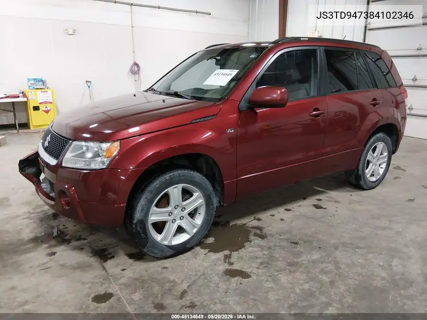 2008 Suzuki Grand Vitara Luxury VIN: JS3TD947384102346 Lot: 45134649
