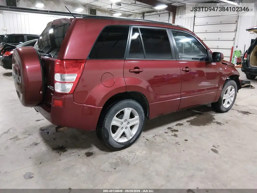 2008 Suzuki Grand Vitara Luxury VIN: JS3TD947384102346 Lot: 45134649