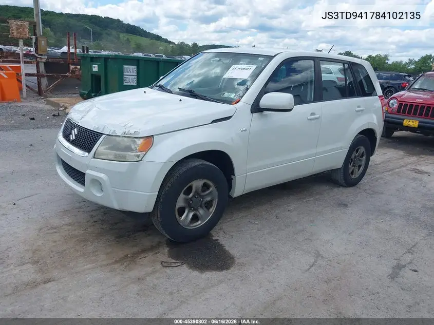2008 Suzuki Grand Vitara Spare Cargo Covers VIN: JS3TD941784102135 Lot: 45390802