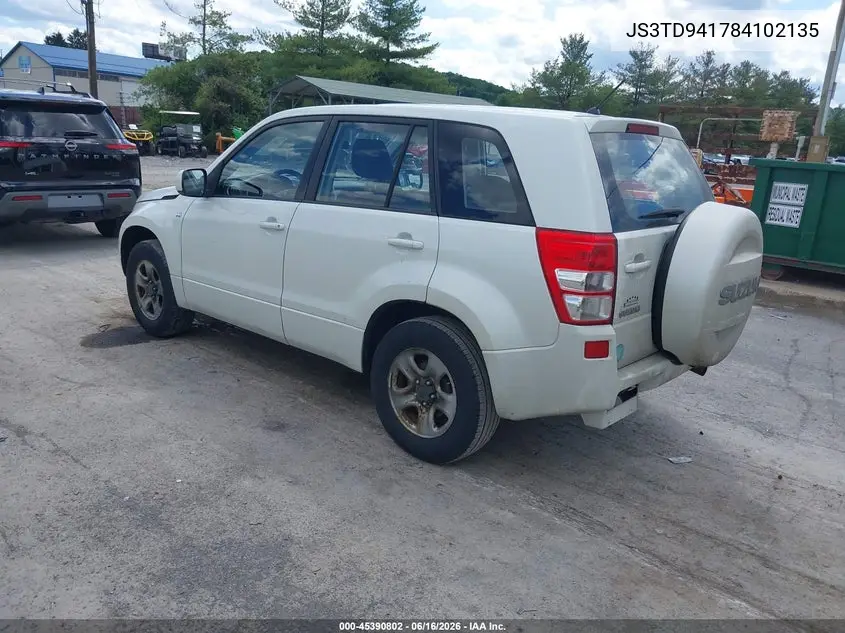 2008 Suzuki Grand Vitara Spare Cargo Covers VIN: JS3TD941784102135 Lot: 45390802